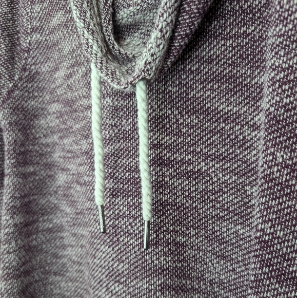 Calvin Klein Women's Performance Purple Heathered Hi Lo Side Cowl Sweater Medium - Picture 4 of 9